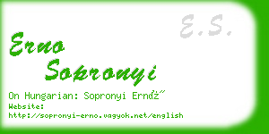 erno sopronyi business card